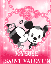 Gif animé joyeuse Saint Valentin Mickey Minnie